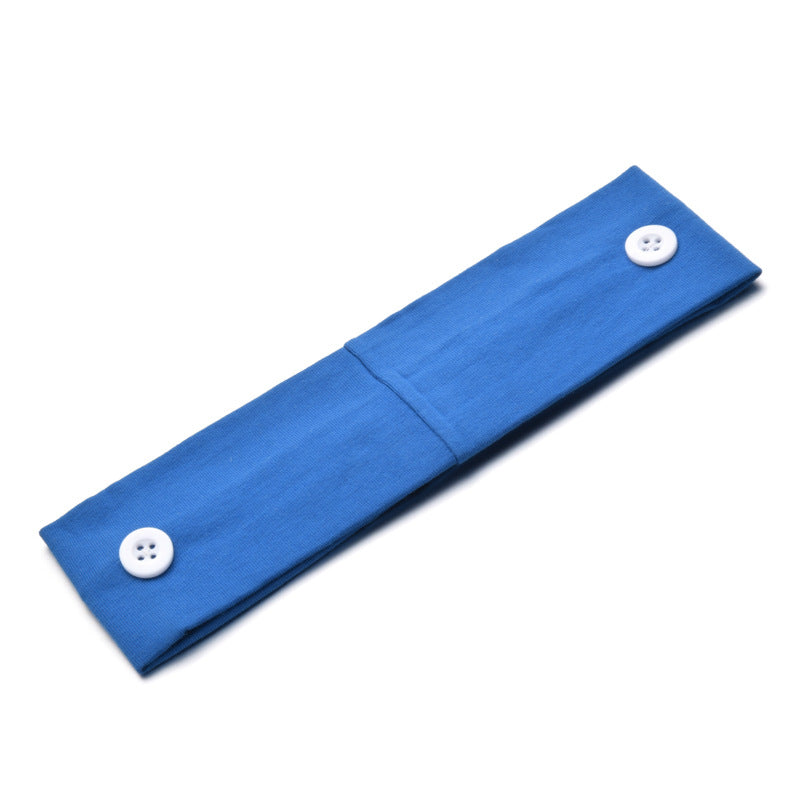 Solid Color Button Mask Hair Band Anti-Strangulation Cotton Elastic Yoga Fitness For Men And Women Sports Wash Hair Accessories Can Be Customized