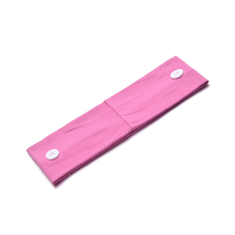 Solid Color Button Mask Hair Band Anti-Strangulation Cotton Elastic Yoga Fitness For Men And Women Sports Wash Hair Accessories Can Be Customized