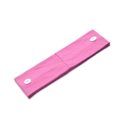 Solid Color Button Mask Hair Band Anti-Strangulation Cotton Elastic Yoga Fitness For Men And Women Sports Wash Hair Accessories Can Be Customized