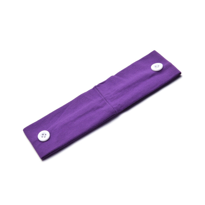 Solid Color Button Mask Hair Band Anti-Strangulation Cotton Elastic Yoga Fitness For Men And Women Sports Wash Hair Accessories Can Be Customized