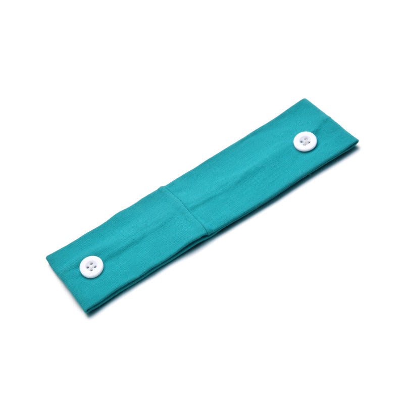 Solid Color Button Mask Hair Band Anti-Strangulation Cotton Elastic Yoga Fitness For Men And Women Sports Wash Hair Accessories Can Be Customized