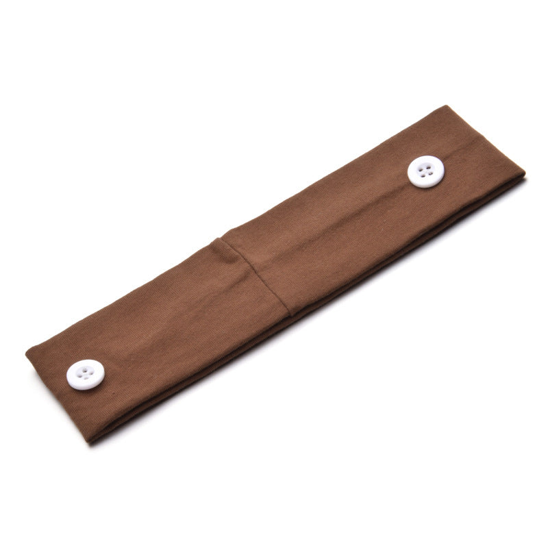 Solid Color Button Mask Hair Band Anti-Strangulation Cotton Elastic Yoga Fitness For Men And Women Sports Wash Hair Accessories Can Be Customized