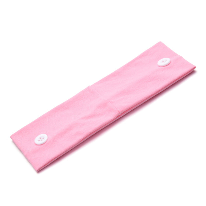 Solid Color Button Mask Hair Band Anti-Strangulation Cotton Elastic Yoga Fitness For Men And Women Sports Wash Hair Accessories Can Be Customized