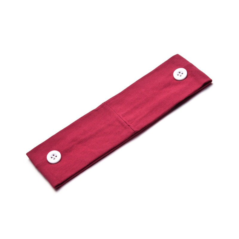 Solid Color Button Mask Hair Band Anti-Strangulation Cotton Elastic Yoga Fitness For Men And Women Sports Wash Hair Accessories Can Be Customized