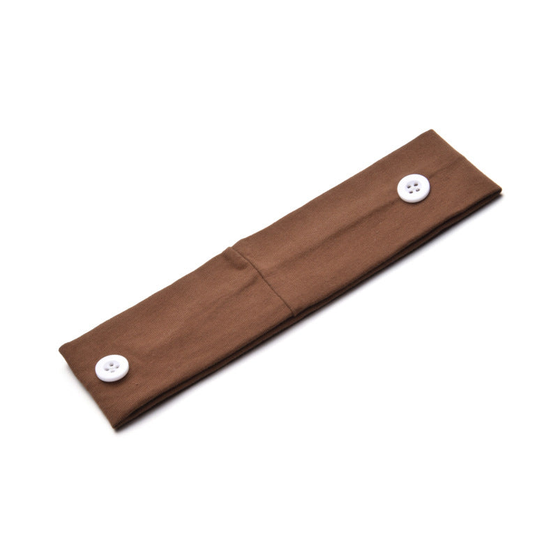 Solid Color Button Mask Hair Band Anti-Strangulation Cotton Elastic Yoga Fitness For Men And Women Sports Wash Hair Accessories Can Be Customized