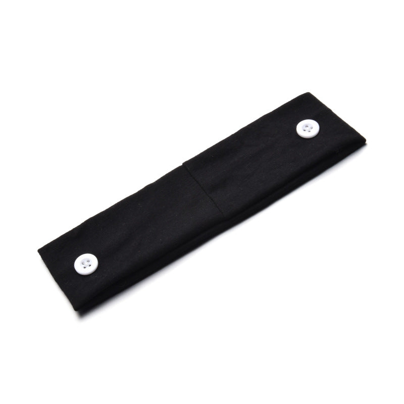 Solid Color Button Mask Hair Band Anti-Strangulation Cotton Elastic Yoga Fitness For Men And Women Sports Wash Hair Accessories Can Be Customized