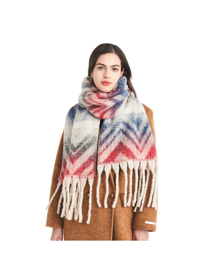 Scarvii - Winter Tassel Scarf with Mountain Patterns