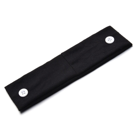 Solid Color Button Mask Hair Band Anti-Strangulation Cotton Elastic Yoga Fitness For Men And Women Sports Wash Hair Accessories Can Be Customized