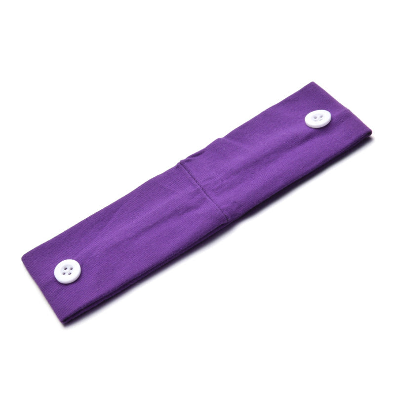 Solid Color Button Mask Hair Band Anti-Strangulation Cotton Elastic Yoga Fitness For Men And Women Sports Wash Hair Accessories Can Be Customized