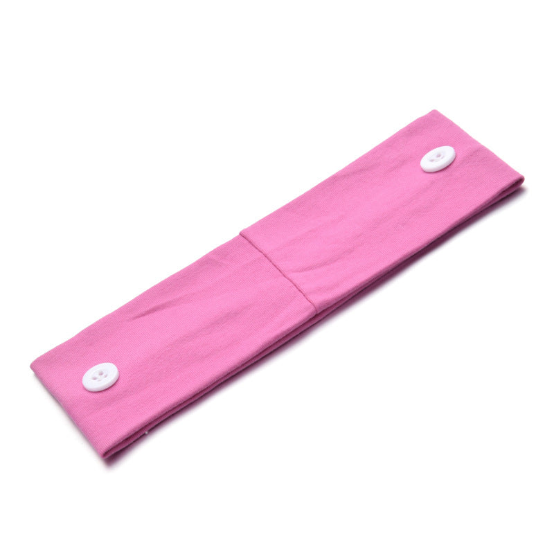 Solid Color Button Mask Hair Band Anti-Strangulation Cotton Elastic Yoga Fitness For Men And Women Sports Wash Hair Accessories Can Be Customized