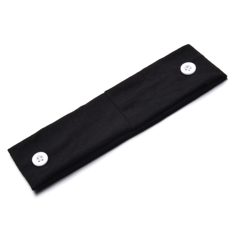 Solid Color Button Mask Hair Band Anti-Strangulation Cotton Elastic Yoga Fitness For Men And Women Sports Wash Hair Accessories Can Be Customized