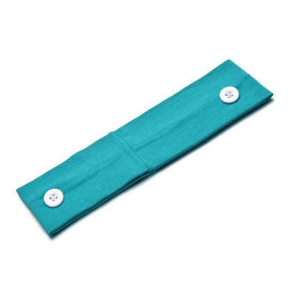 Solid Color Button Mask Hair Band Anti-Strangulation Cotton Elastic Yoga Fitness For Men And Women Sports Wash Hair Accessories Can Be Customized