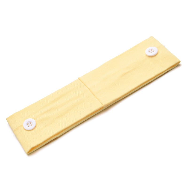 Solid Color Button Mask Hair Band Anti-Strangulation Cotton Elastic Yoga Fitness For Men And Women Sports Wash Hair Accessories Can Be Customized