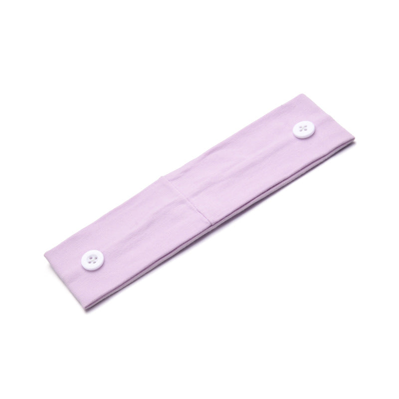 Solid Color Button Mask Hair Band Anti-Strangulation Cotton Elastic Yoga Fitness For Men And Women Sports Wash Hair Accessories Can Be Customized