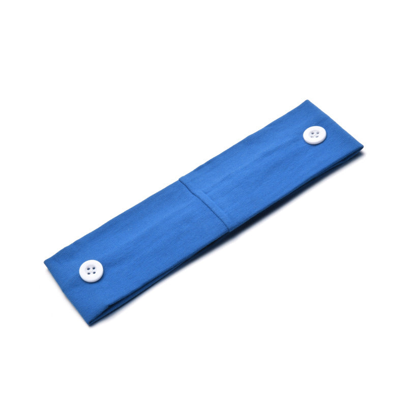 Solid Color Button Mask Hair Band Anti-Strangulation Cotton Elastic Yoga Fitness For Men And Women Sports Wash Hair Accessories Can Be Customized