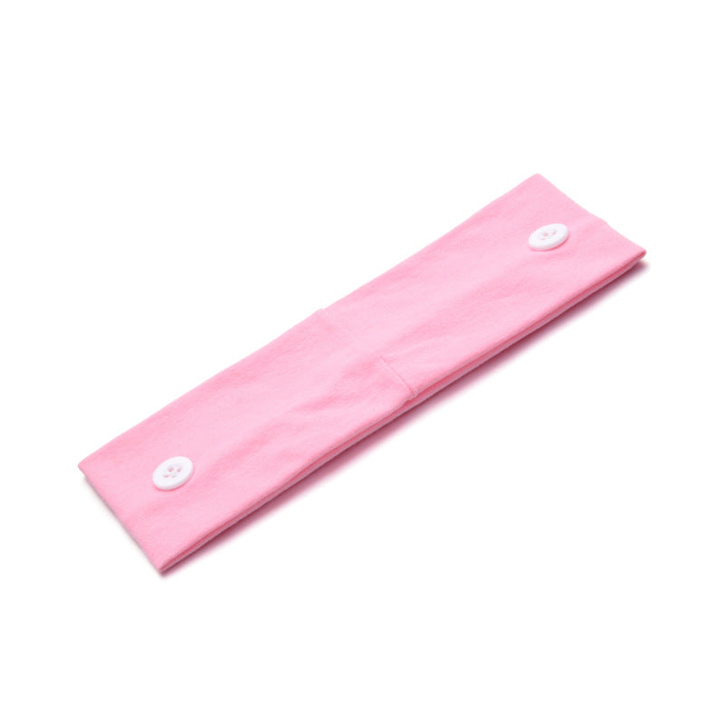 Solid Color Button Mask Hair Band Anti-Strangulation Cotton Elastic Yoga Fitness For Men And Women Sports Wash Hair Accessories Can Be Customized