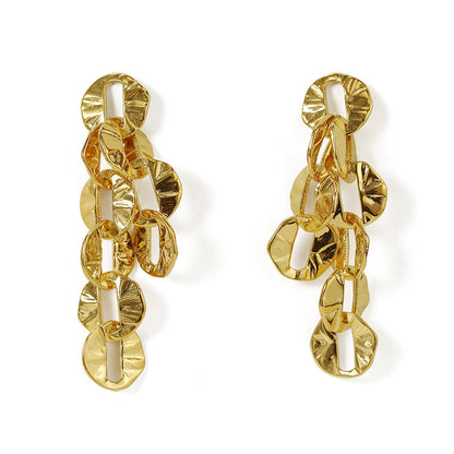 Trendy Retro Disc Drop Earrings Earrings