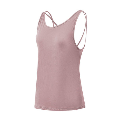 Back Hollow Thin Belt Female Top Yoga Fitness Vest Female Sling Dry Breathable Hoodie Loose Thin