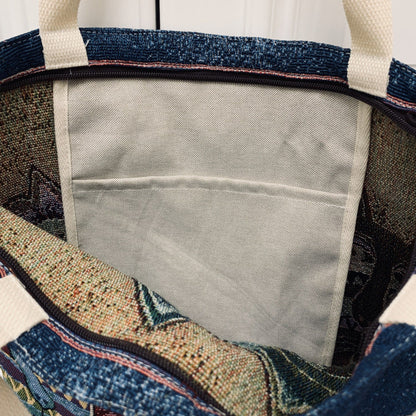 Vintage Floral Embroidered Knitted Shoulder Bag for Daily Use