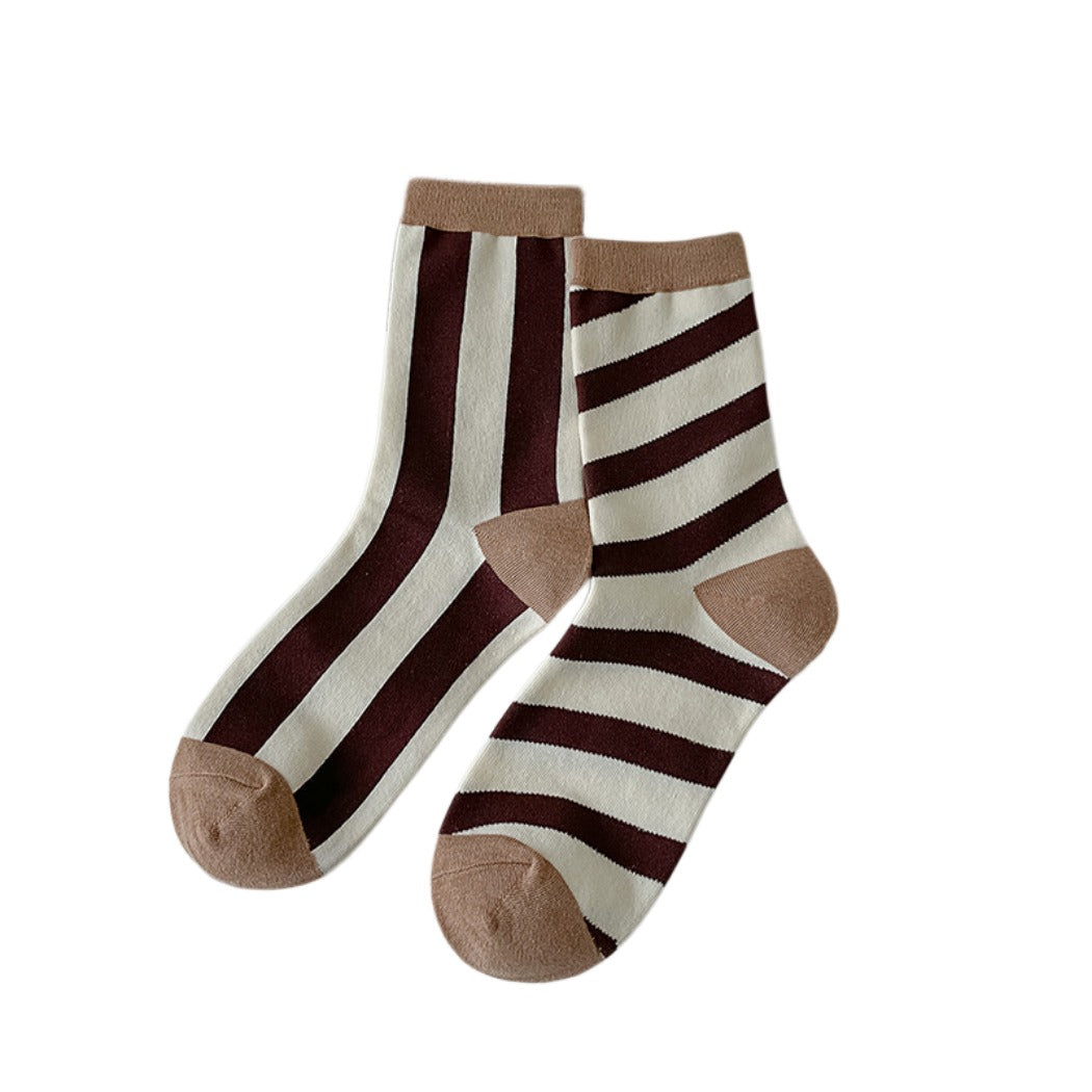 Rufia - Stripe Color-Block Socks - Eye-Catching