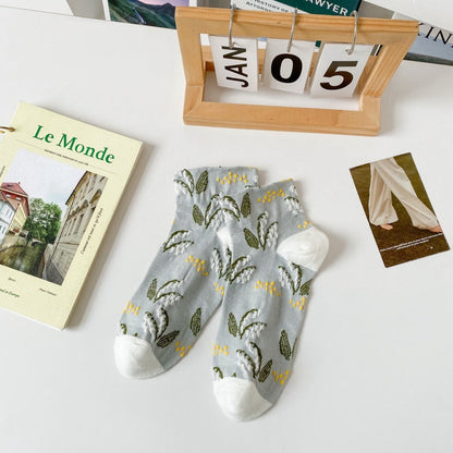 Rufia- Summer Floral Pattern Low-Cut Socks