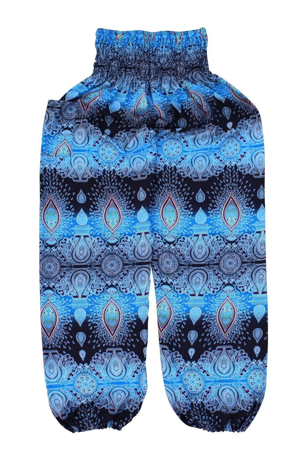 Printed Ethnic Style Elastic Waist Large Size Wide-Leg Bloomers