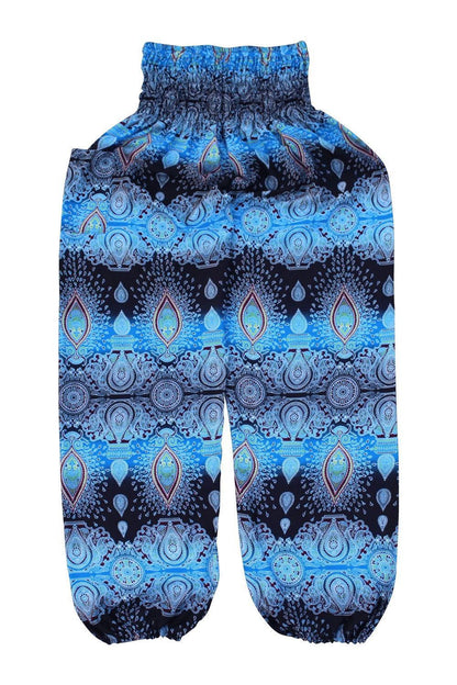 Printed Ethnic Style Elastic Waist Large Size Wide-Leg Bloomers
