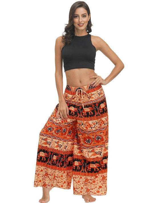 Bohemian Print Ethnic Loose Wide-Leg Pants