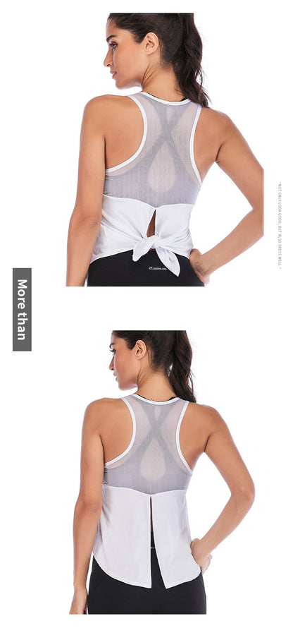 Sports Vest Split Mesh Breathable Yoga Clothing Fast Drying Moisture Absorption Yoga Vest For Women