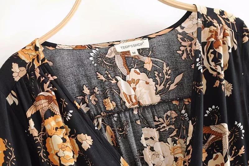 2018 Bohemia Long Sleeve Print Tops