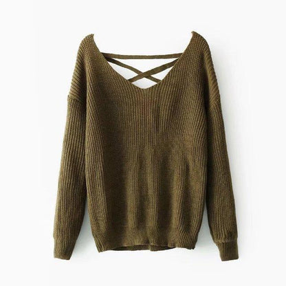 Knit Long Sleeve Backcross Sweater
