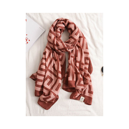 Stylish Printed Warm Sun-Proof Silk Scarf