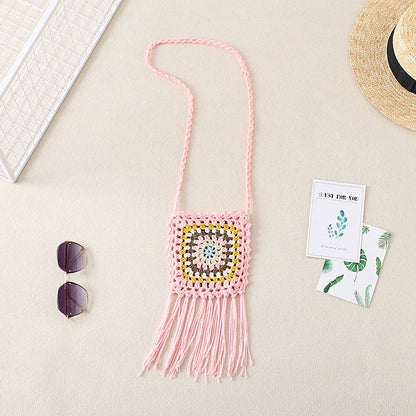Crochet Granny Square Bag Hand-Hooked Cotton Bag