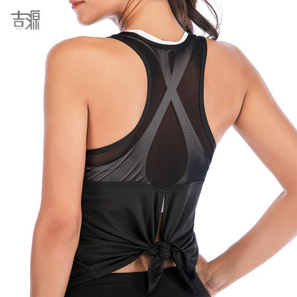 Sports Vest Split Mesh Breathable Yoga Clothing Fast Drying Moisture Absorption Yoga Vest For Women