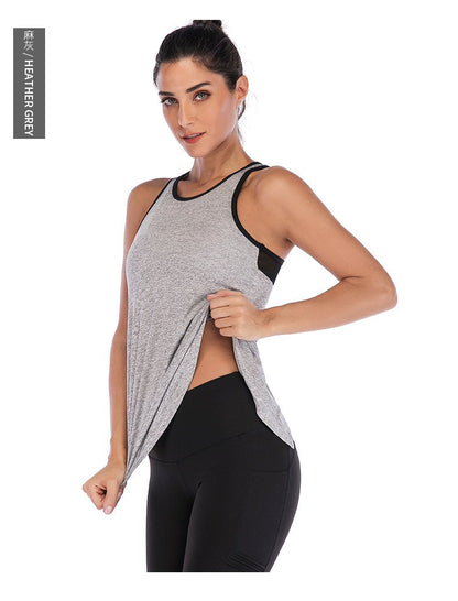 Sports Vest Split Mesh Breathable Yoga Clothing Fast Drying Moisture Absorption Yoga Vest For Women