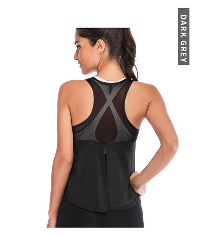 Sports Vest Split Mesh Breathable Yoga Clothing Fast Drying Moisture Absorption Yoga Vest For Women