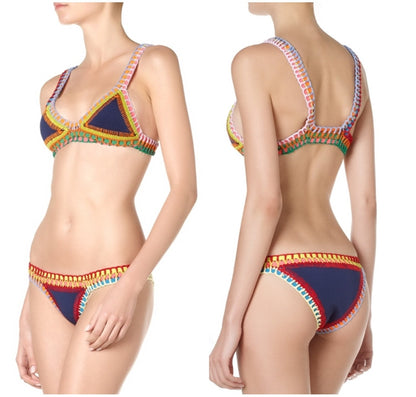 Hand Hook New Swimwear Ladies Knitted Bikini Sexy Split Swimsuit