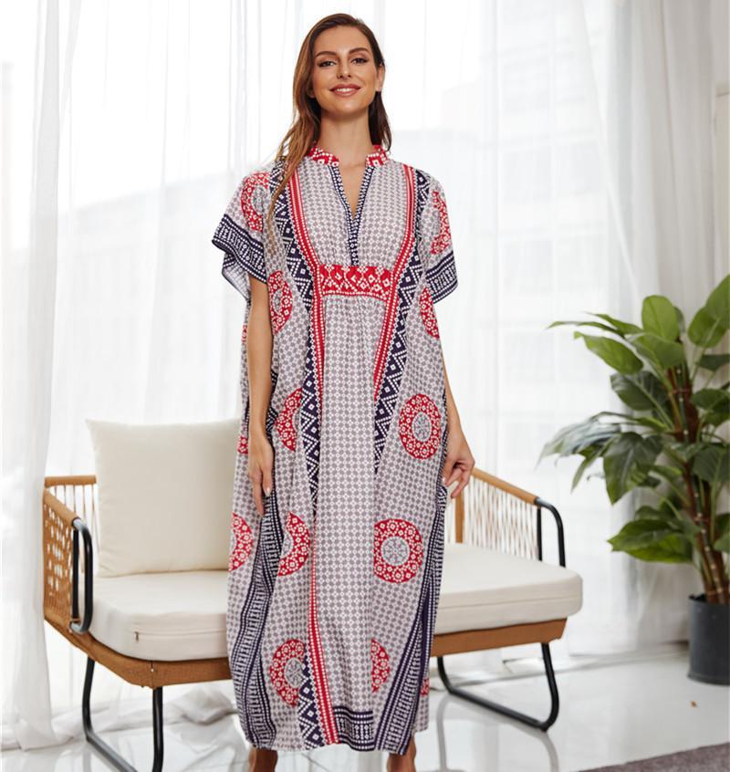 New Four-Way Stretch Printing Loose Casual Cover Up