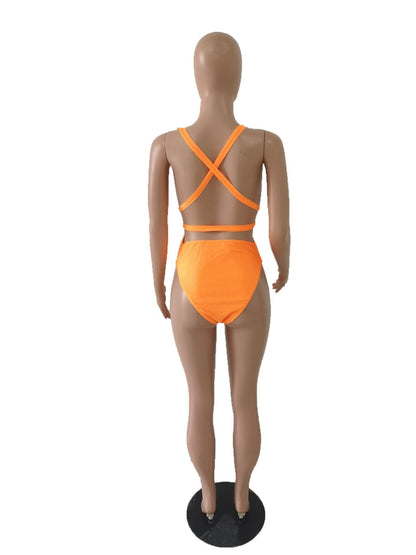 Solid Color Sexy One-Piece Swimsuit