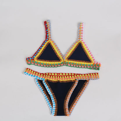Hand Hook New Swimwear Ladies Knitted Bikini Sexy Split Swimsuit