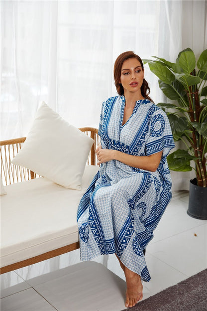 New Four-Way Stretch Printing Loose Casual Cover Up