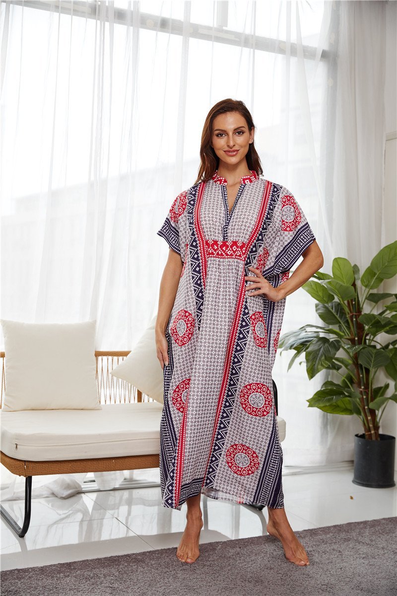 New Four-Way Stretch Printing Loose Casual Cover Up