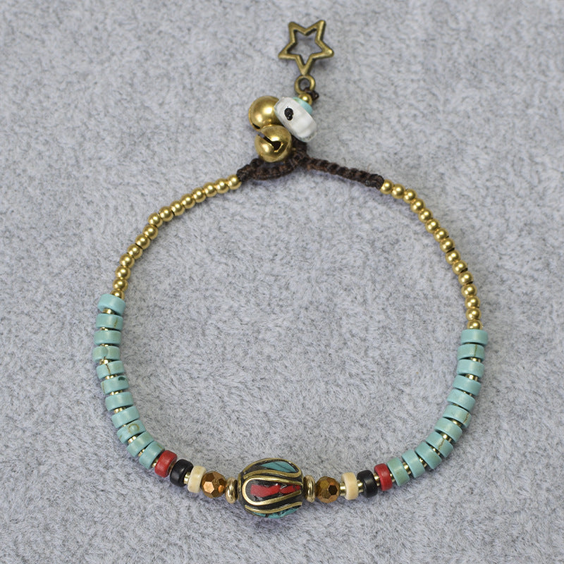 New Tibetan Ethnic Jewelry Hand-Woven Nepal Pearl Retro Bracelet