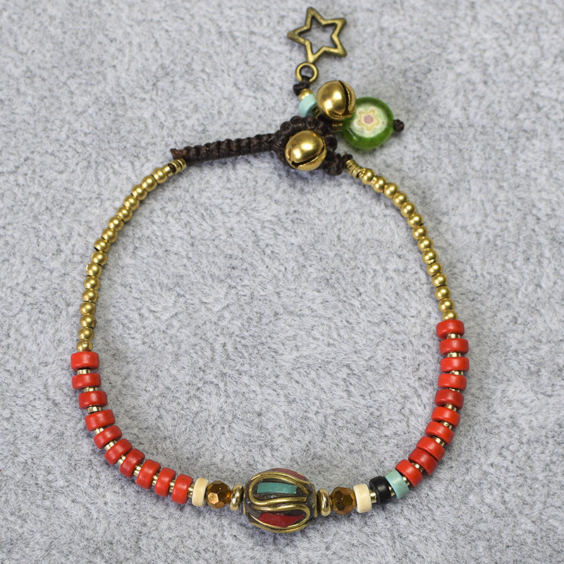 New Tibetan Ethnic Jewelry Hand-Woven Nepal Pearl Retro Bracelet