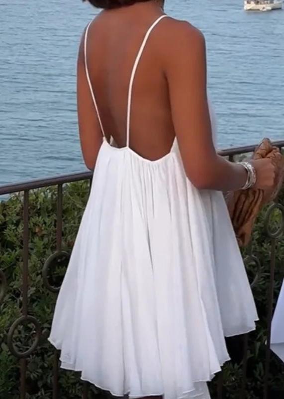 Spaghetti Strap White Dress Lightweight A line