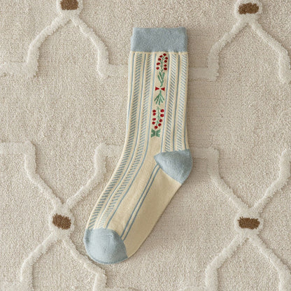 Rufia - Vintage Pattern Women's Socks for Fall &amp; Winter