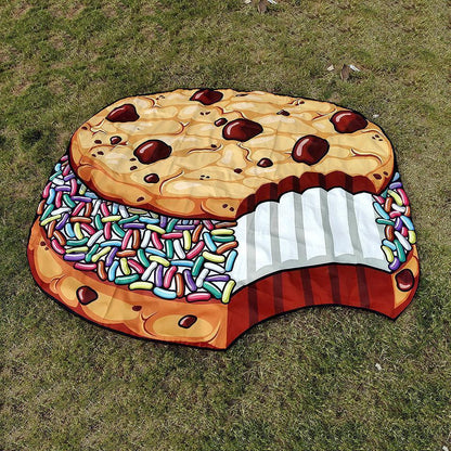 Printed New Beach Towel Shawl Chocolate Sandwich Biscuit Mat