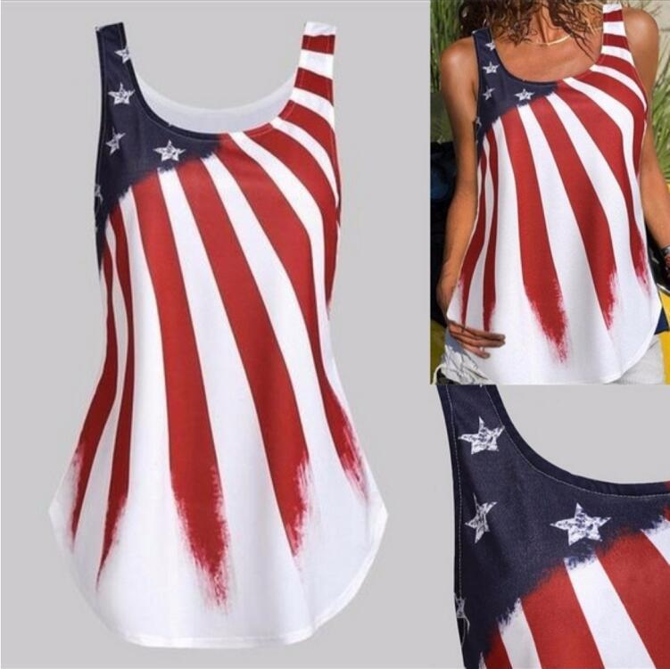Summer Independence Day Sleeveless Printed Camisole T-Shirt