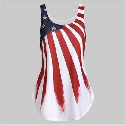 Summer Independence Day Sleeveless Printed Camisole T-Shirt
