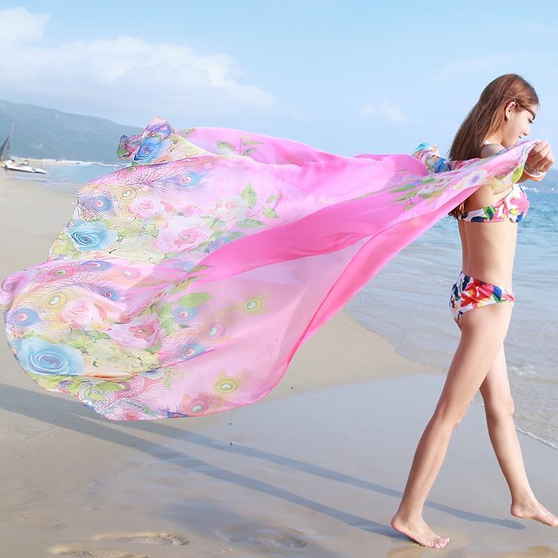 24 Color Printed Shawl Seaside Sunscreen Beach Towel Scarves